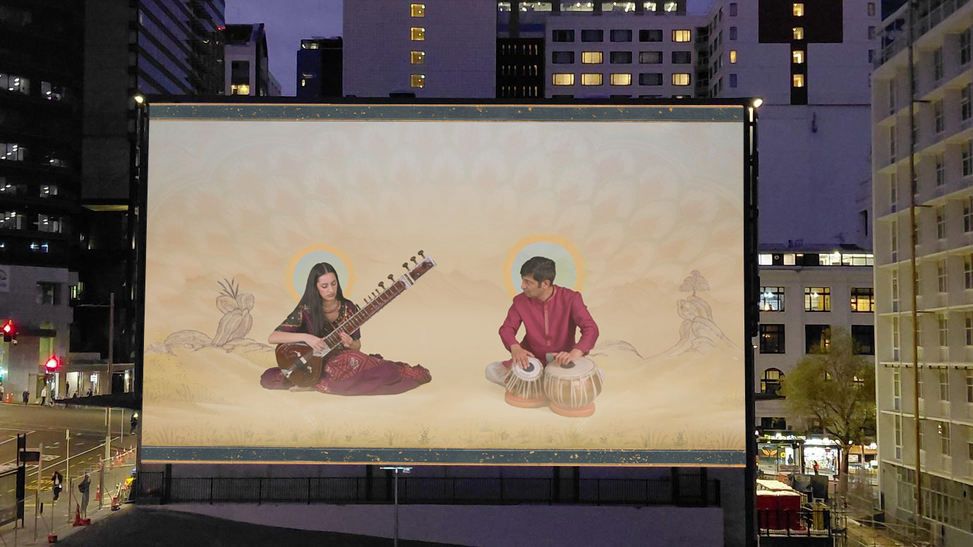 Indian Classical Raga projected on the Te Waihorotiu Station facade